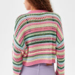 Multicolored Open-Knit Crewneck Sweater - Image 2
