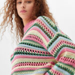Multicolored Open-Knit Crewneck Sweater - Image 4