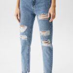 Ripped Mom Jeans - Contains Recycled Cotton - Image 2